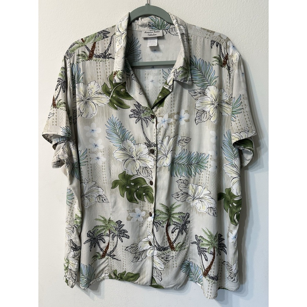 Vtg Hawaiian Reserve Collection Shirt Mens 2XL 100% Rayon Made In Hawaii
